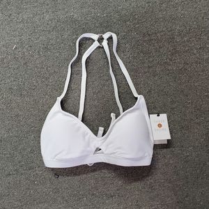 SOLD LOT Shade & Shore Bikini Top White Textured Size XS NWT NEW